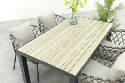 Sara/Nola tuinset 160x90 cm. - Antraciet/Houtlook