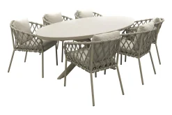 Sara/Ventaro ovale tuinset 240x115 cm. - Latte