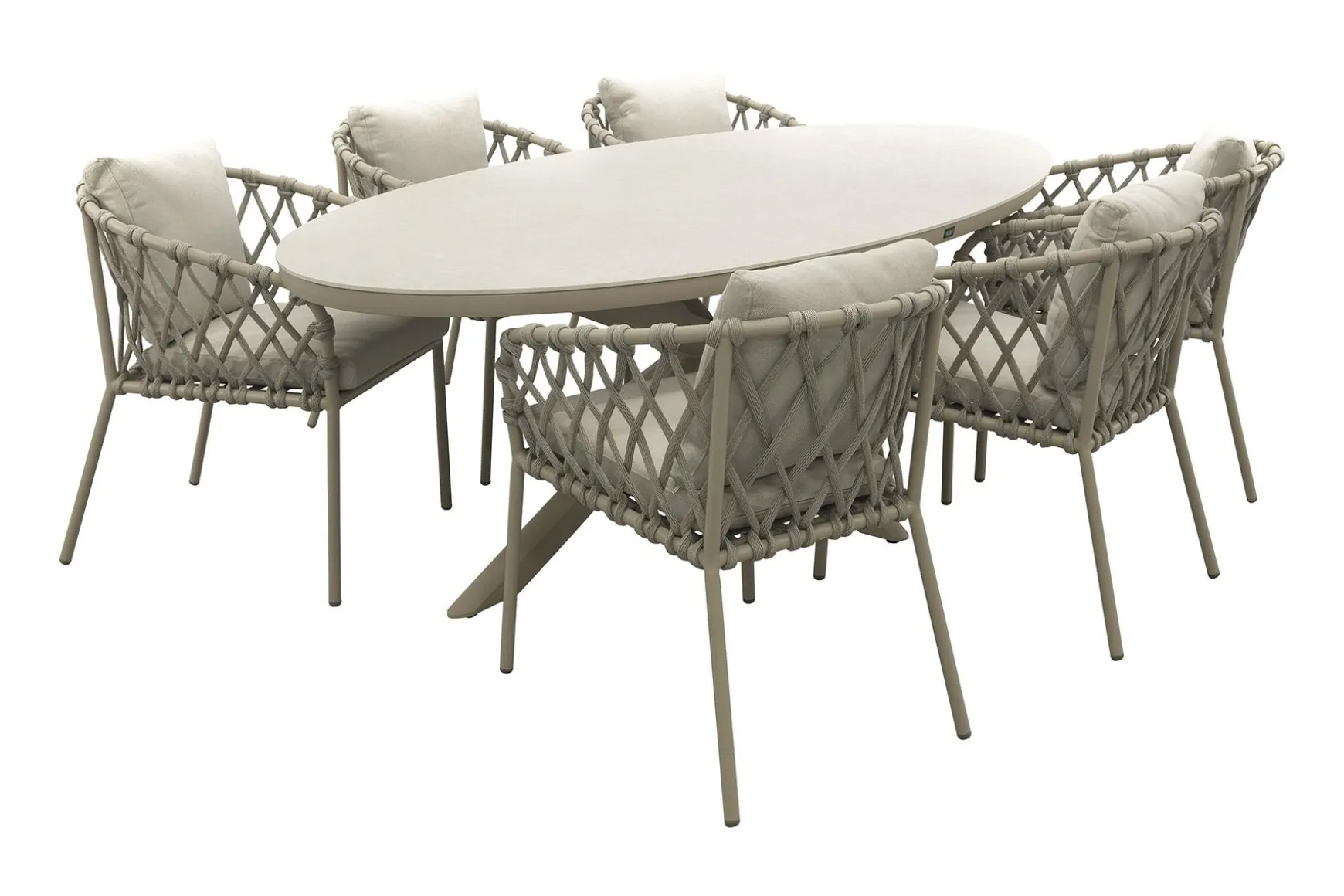 Sara/Ventaro ovale tuinset 240x115 cm. - Latte