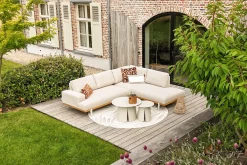 Savannah hoekbank chaise longue loungeset - beige - weerbestendig - Rechts