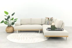 Savannah hoekbank chaise longue loungeset - beige - weerbestendig - Rechts