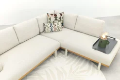 Savannah hoekbank chaise longue loungeset - beige - weerbestendig - Rechts