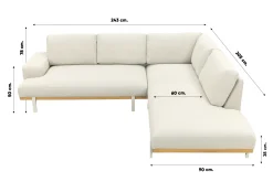 Savannah hoekbank chaise longue loungeset - beige - weerbestendig - Rechts