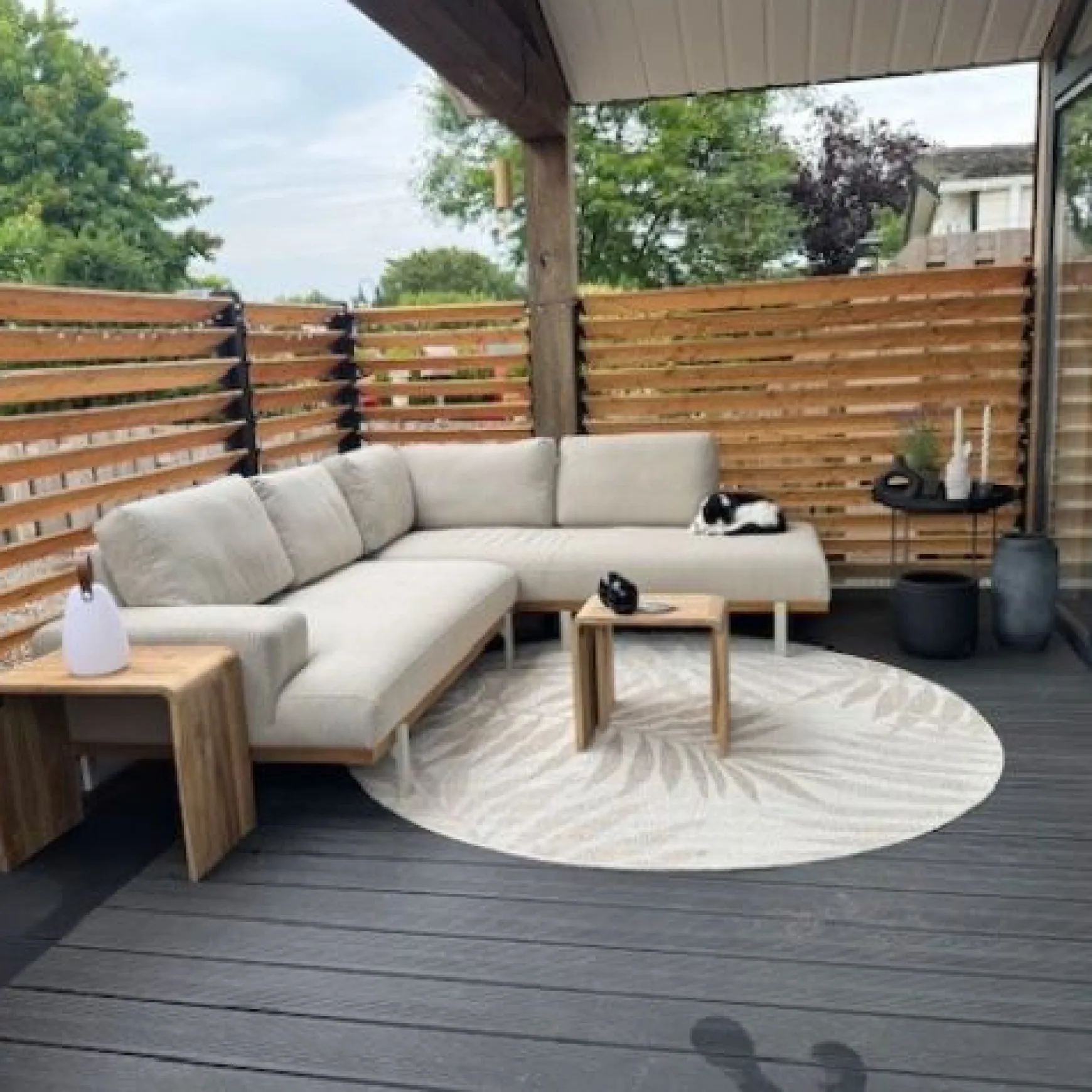 Savannah hoekbank chaise longue loungeset - beige - weerbestendig - Rechts