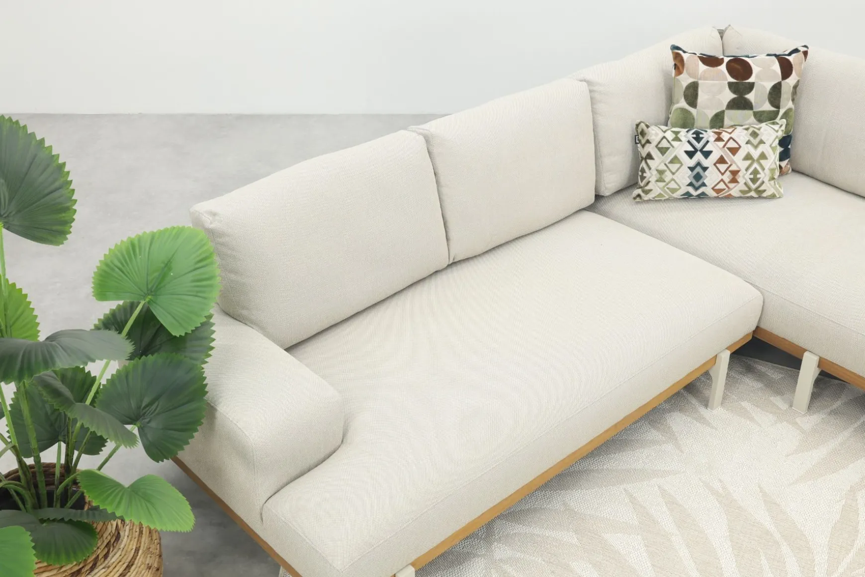 Savannah hoekbank chaise longue loungeset - beige - weerbestendig - Rechts