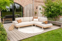 Savannah hoekbank chaise longue loungeset - beige - weerbestendig - Rechts