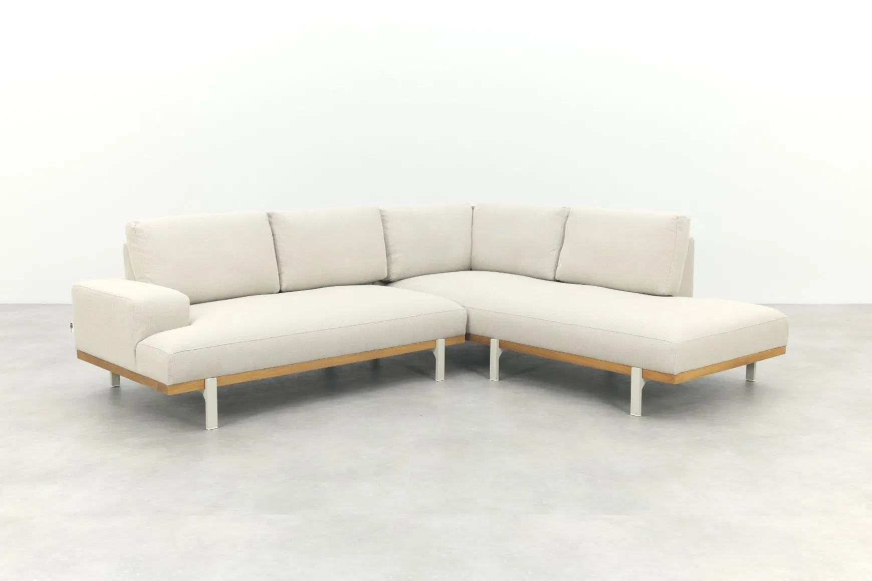 Savannah hoekbank chaise longue loungeset - beige - weerbestendig - Rechts