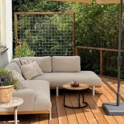 Savannah hoekbank chaise longue loungeset - beige - weerbestendig - Rechts