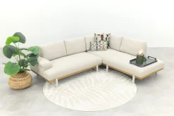 Savannah hoekbank chaise longue loungeset - beige - weerbestendig - Rechts