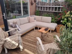 Savannah hoekbank chaise longue loungeset - beige - weerbestendig - Rechts