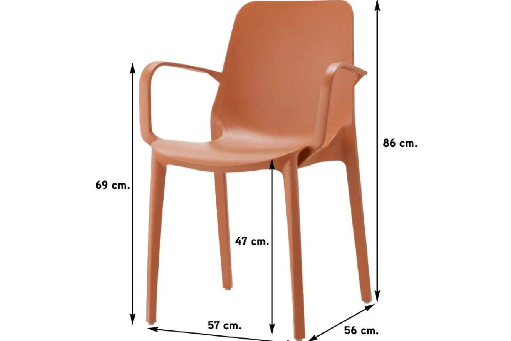 Scab Ginevra stapelbare tuinstoel - Terracotta