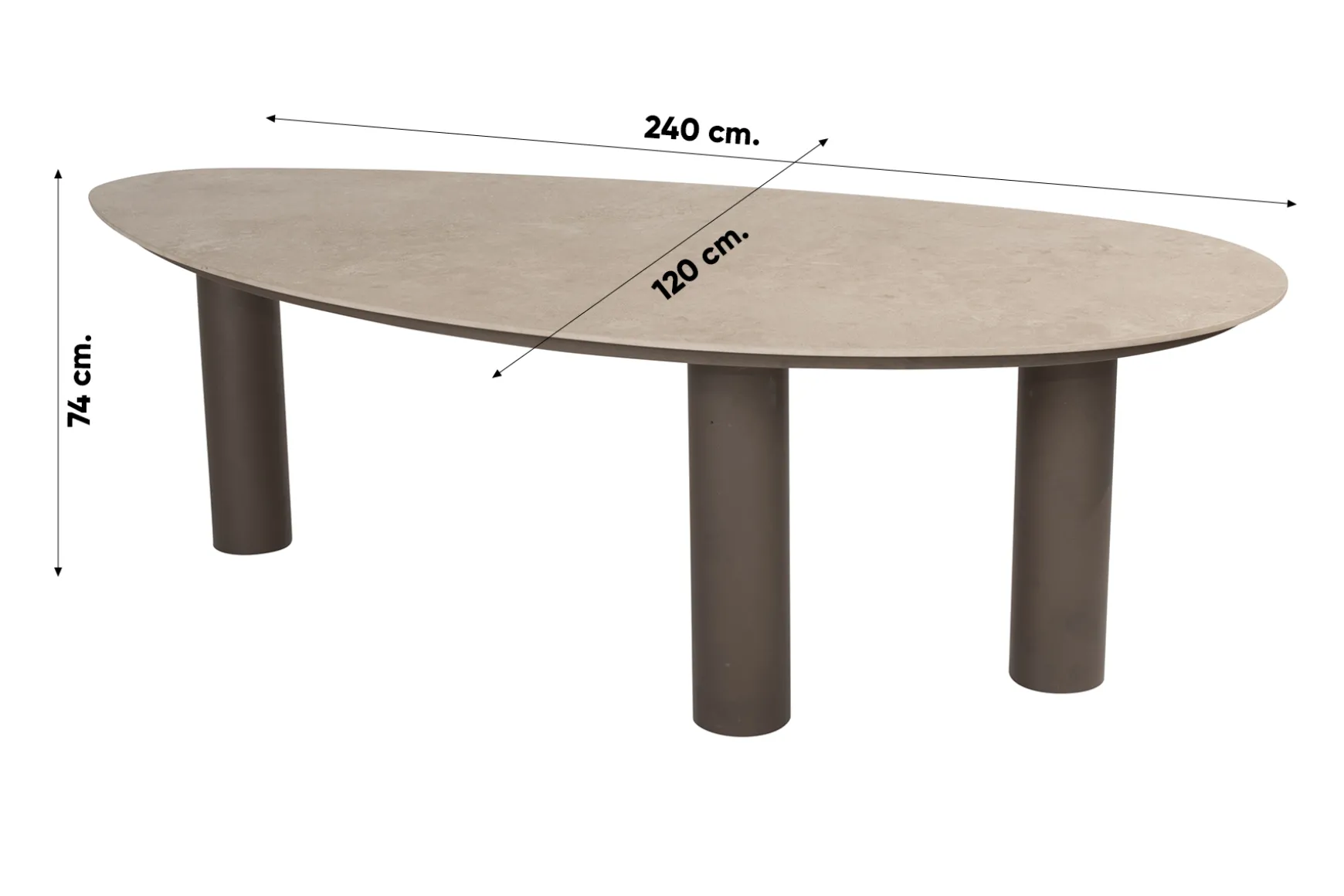 4 Seasons Arizona organische tuintafel 240x120 cm. - zand/terre