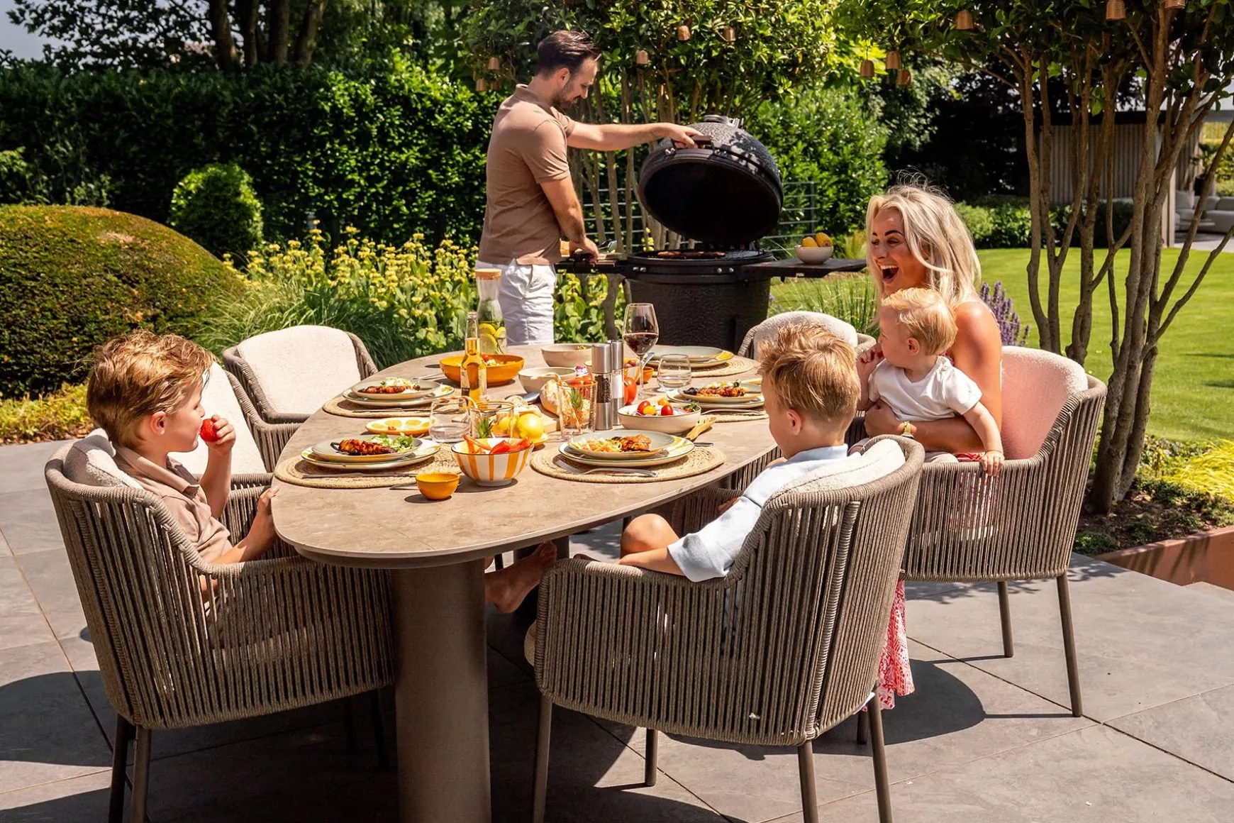 4 Seasons Bernini/Arizona organische tuinset 240x120 cm. - zand/terre