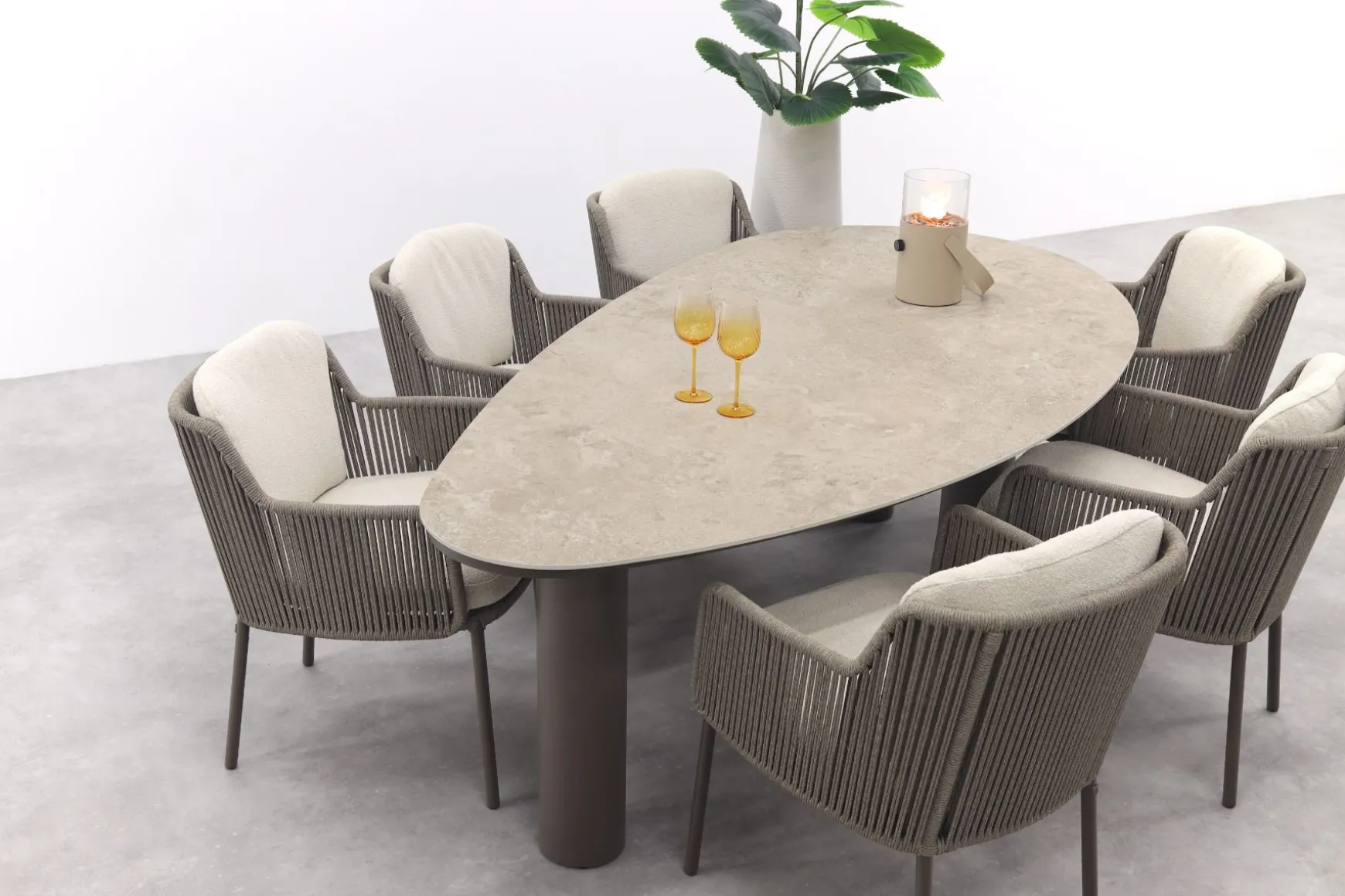4 Seasons Bernini/Arizona organische tuinset 240x120 cm. - zand/terre