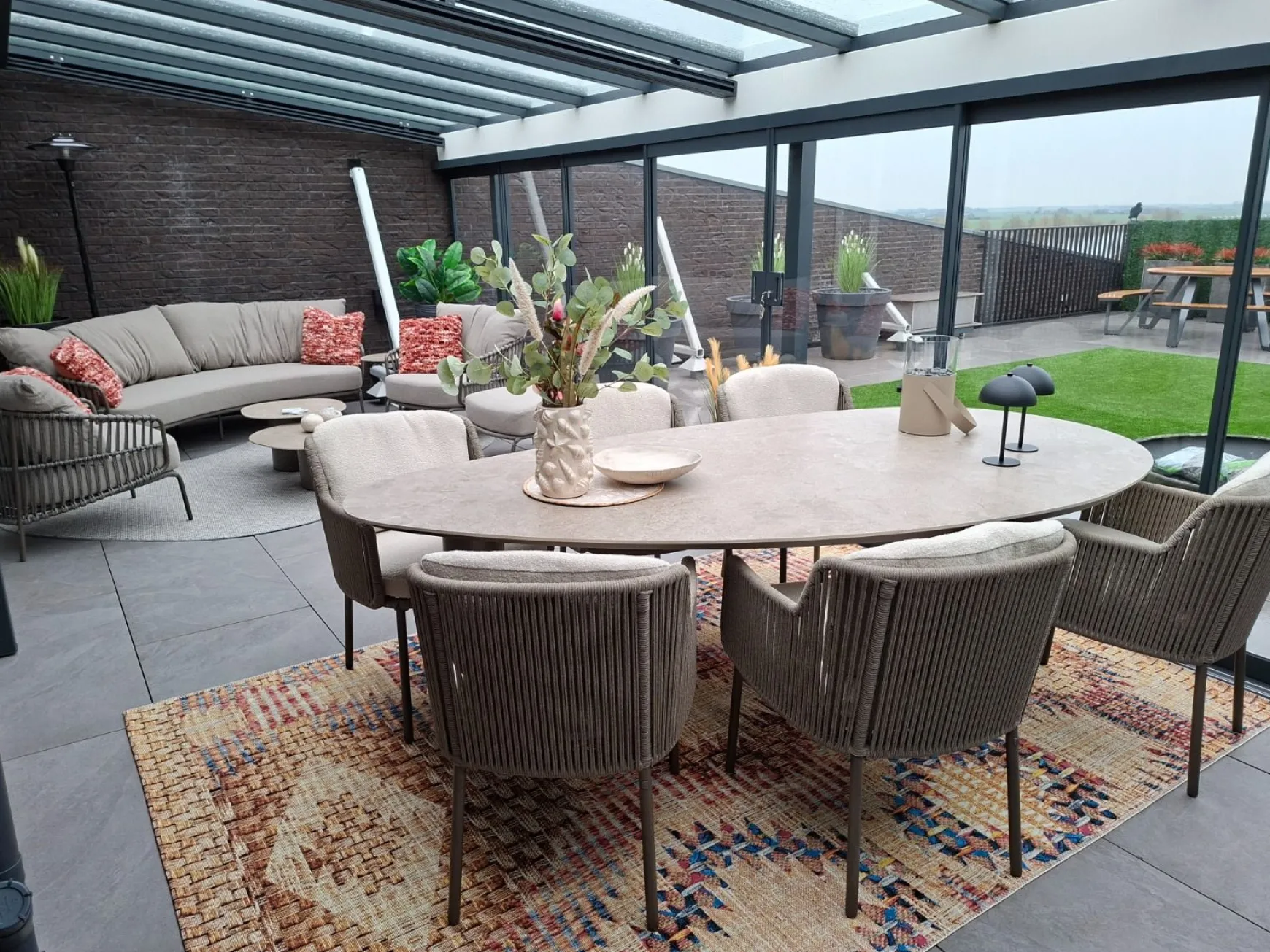 4 Seasons Bernini/Arizona organische tuinset 240x120 cm. - zand/terre