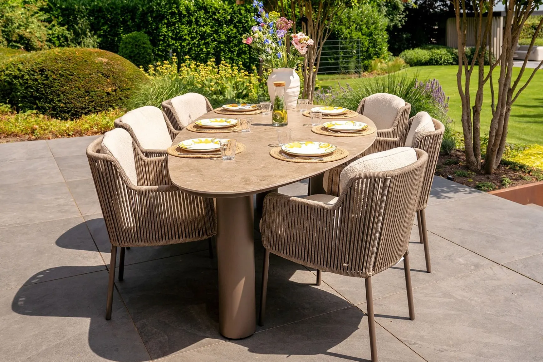 4 Seasons Bernini/Arizona organische tuinset 240x120 cm. - zand/terre
