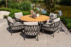 4 Seasons Calpi low dining tuinstoel - antraciet (1 stuk)