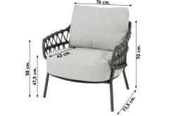 4 Seasons Calpi/Saba Ø160 cm. - Low dining - ronde tuinset