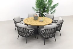 4 Seasons Calpi/Saba Ø160 cm. - Low dining - ronde tuinset
