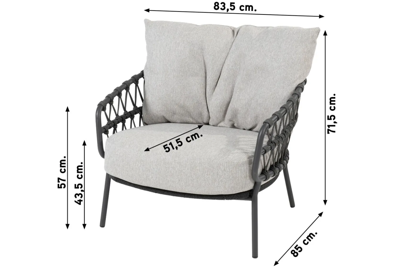 4 Seasons Calpi stoel-bank loungeset - 3-delig