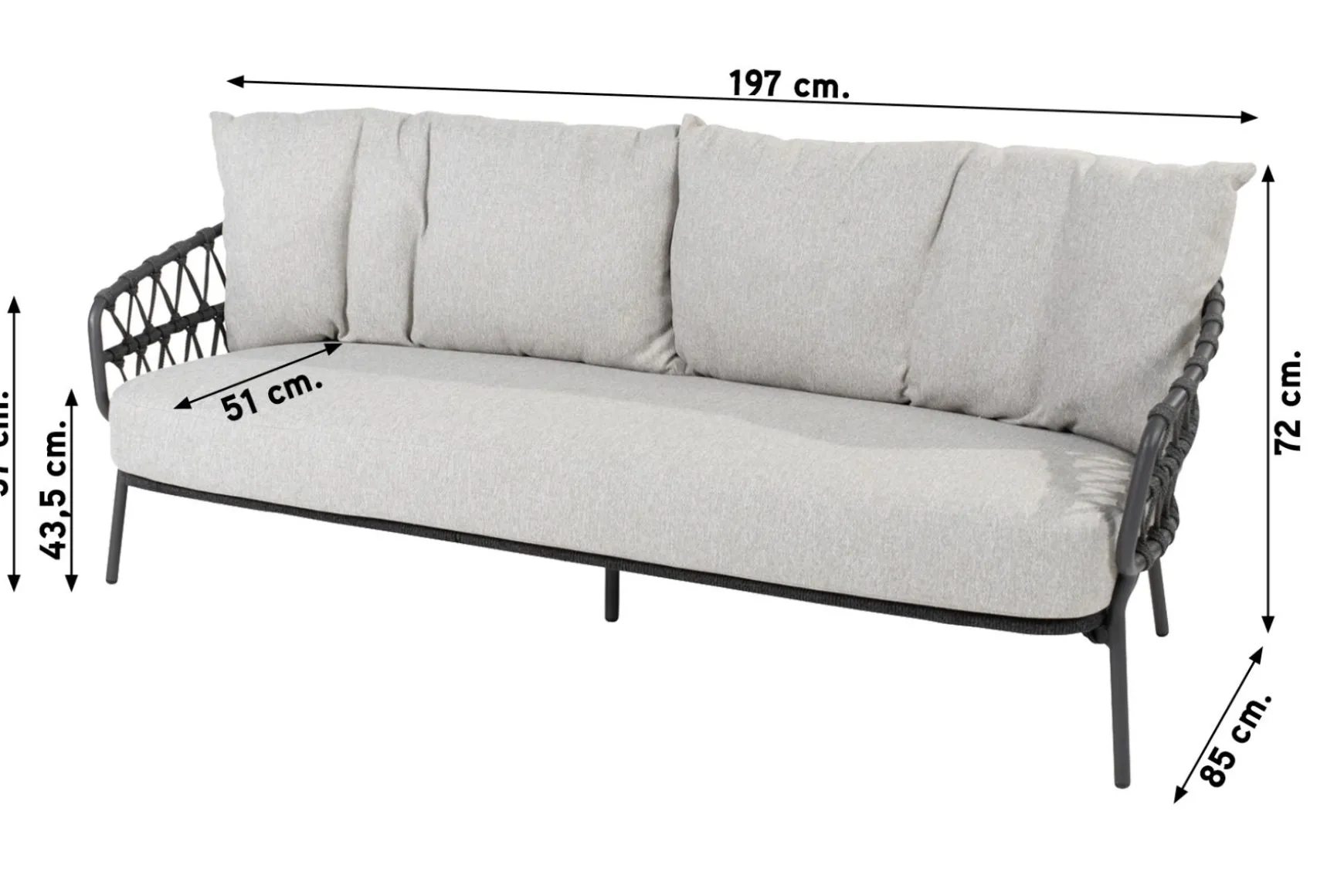 4 Seasons Calpi stoel-bank loungeset - 3-delig
