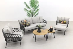 4 Seasons Calpi stoel-bank loungeset met Mindo koffietafels - 5-delig