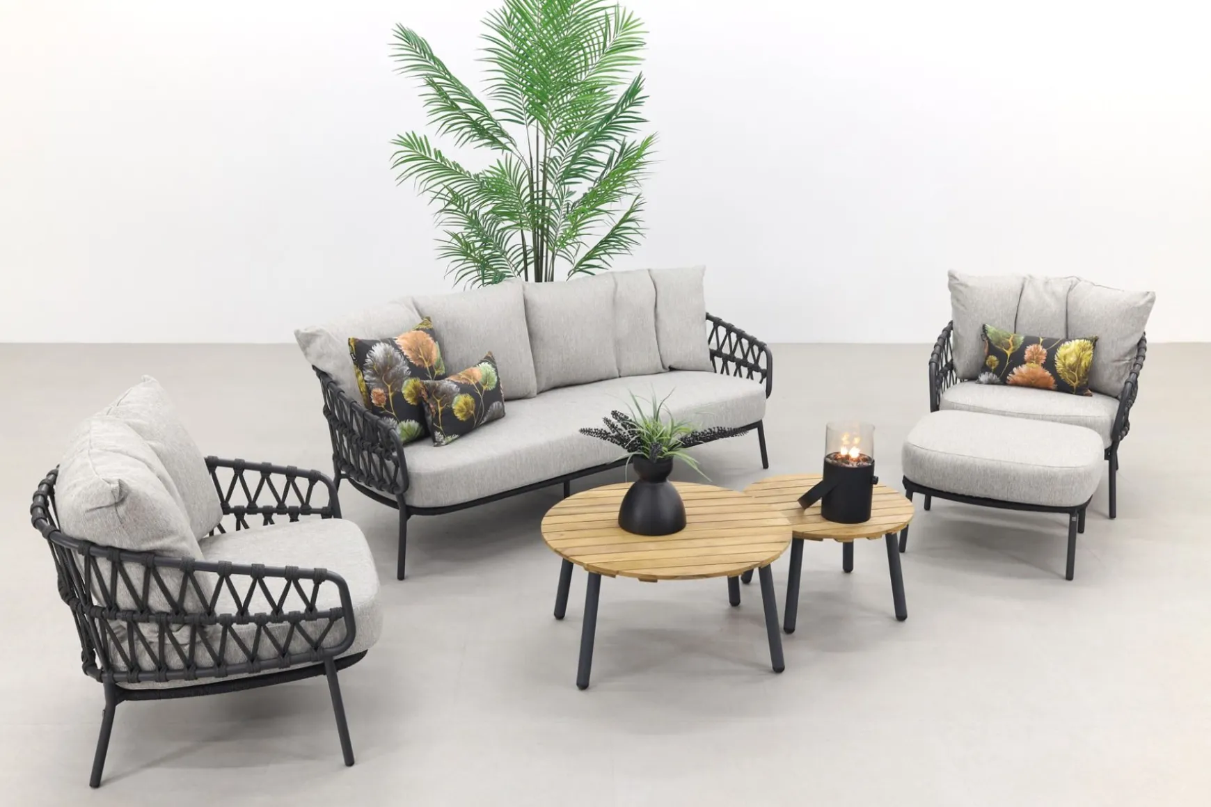 4 Seasons Calpi stoel-bank loungeset met Mindo koffietafels - 5-delig