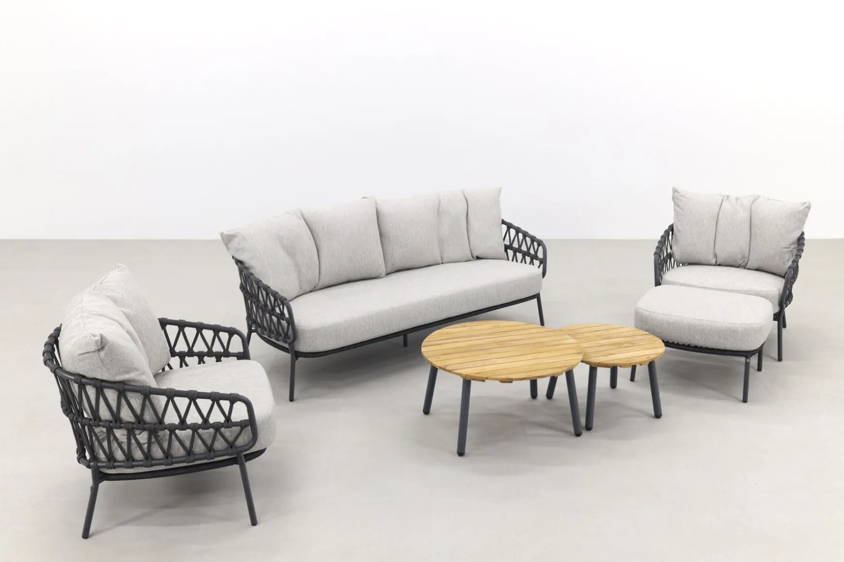 4 Seasons Calpi stoel-bank loungeset met Mindo koffietafels - 5-delig
