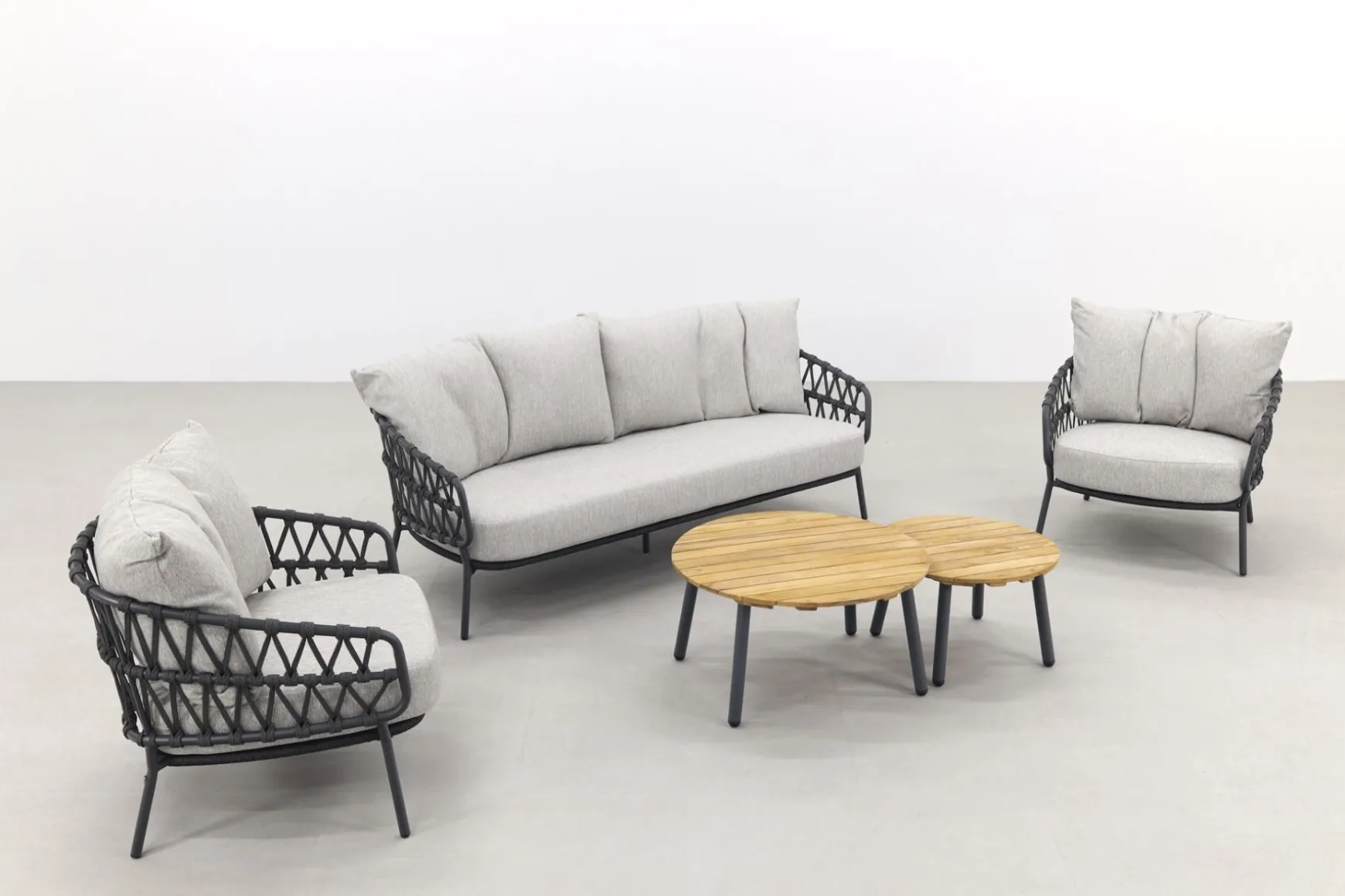 4 Seasons Calpi stoel-bank loungeset met Mindo koffietafels - 5-delig