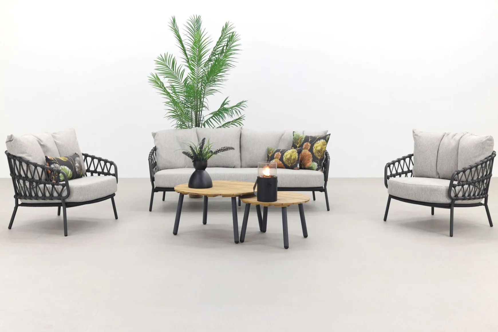 4 Seasons Calpi stoel-bank loungeset met Mindo koffietafels - 5-delig
