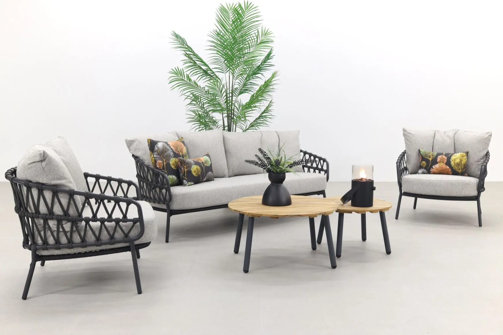 4 Seasons Calpi stoel-bank loungeset met Mindo koffietafels - 5-delig