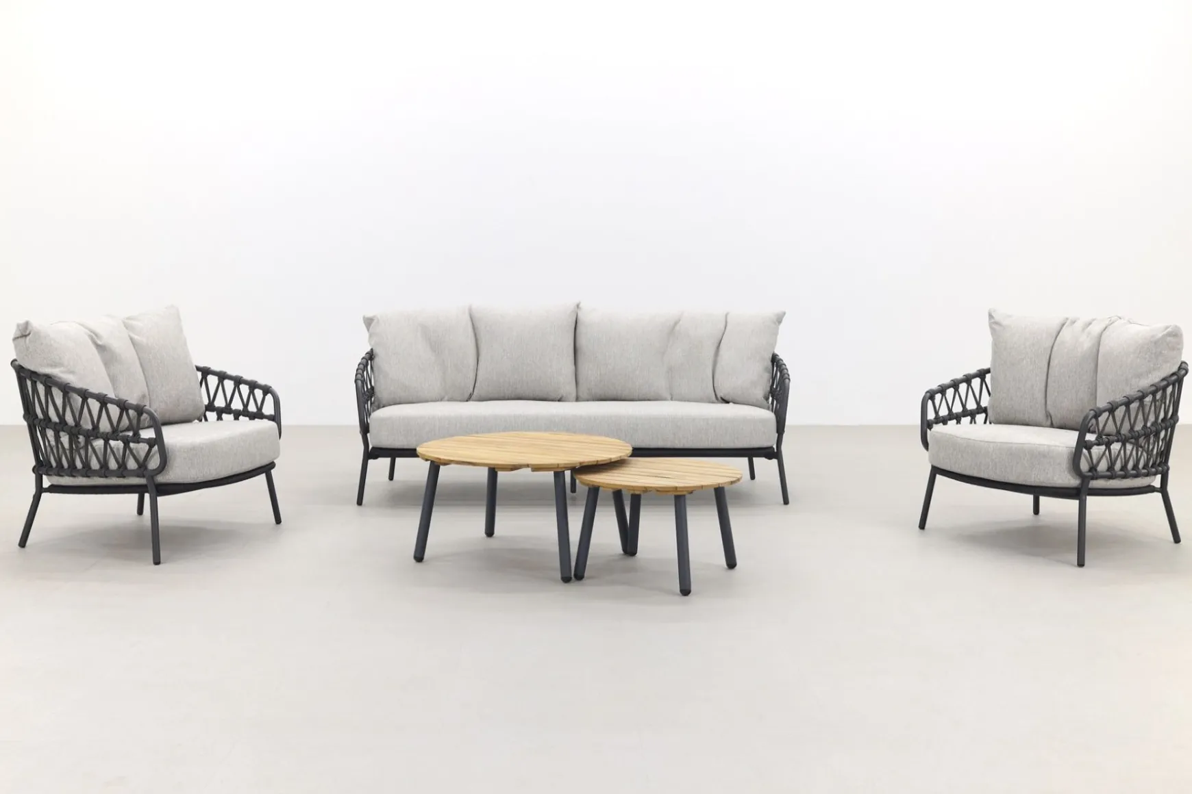 4 Seasons Calpi stoel-bank loungeset met Mindo koffietafels - 5-delig