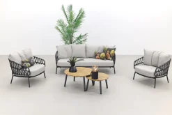 4 Seasons Calpi stoel-bank loungeset met Mindo koffietafels - 5-delig