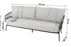 4 Seasons Calpi - 3-zits loungebank - antraciet