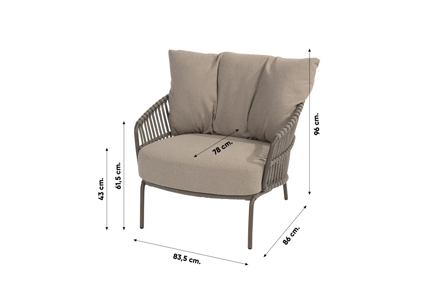 4 Seasons Capalbio/Volta loungeset (5-delig) - Teak/Terre
