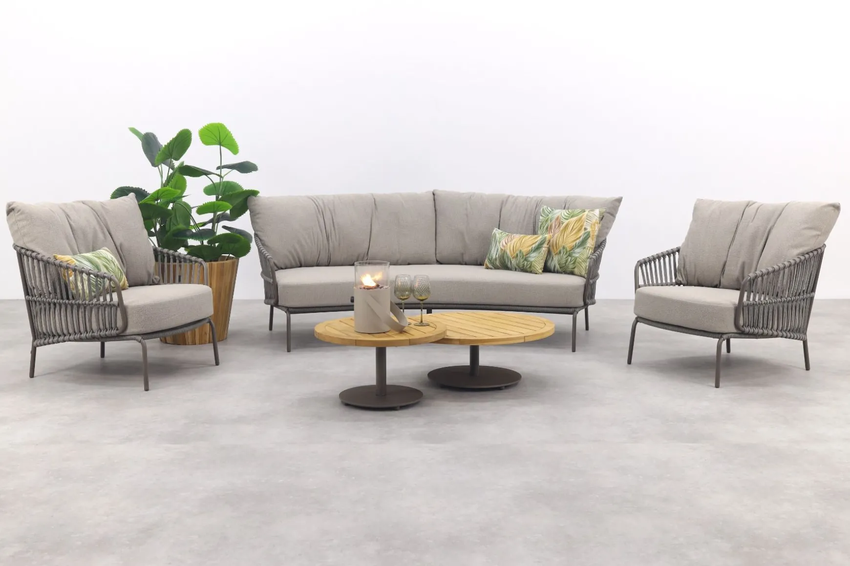 4 Seasons Capalbio/Volta loungeset (5-delig) - Teak/Terre