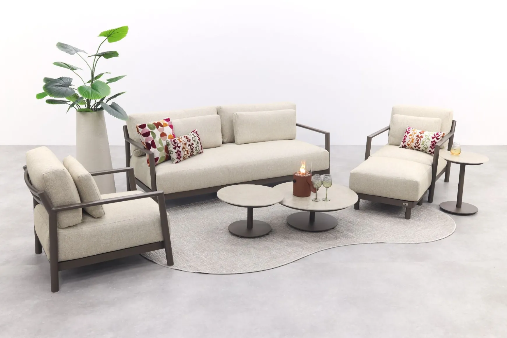 4-Seasons Capresi / Boaz Loungeset (5-delig) - terre