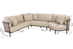 4 Seasons Ezra/Boaz modulaire loungeset (4-delig) - Latte/Terre