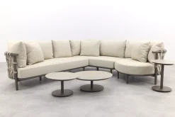 4 Seasons Ezra/Boaz modulaire loungeset met 3-delige tafelset - Latte/Terre