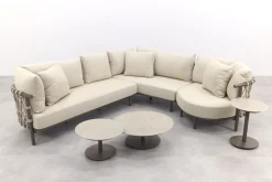 4 Seasons Ezra/Boaz modulaire loungeset met 3-delige tafelset - Latte/Terre