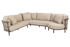 4 Seasons Ezra/Boaz modulaire loungeset met 3-delige tafelset - Latte/Terre