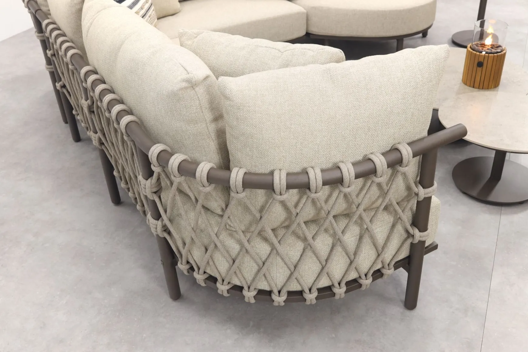 4 Seasons Ezra/Boaz modulaire loungeset met 3-delige tafelset - Latte/Terre