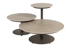 4 Seasons Ezra/Boaz modulaire loungeset met 3-delige tafelset - Latte/Terre