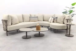 4 Seasons Ezra/Boaz modulaire loungeset met 3-delige tafelset - Latte/Terre
