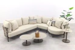 4 Seasons Ezra/Boaz modulaire loungeset met 3-delige tafelset - Latte/Terre