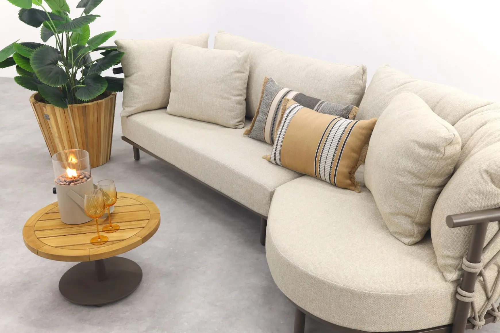 4 Seasons Ezra/Volta 3-zits loungeset - Latte/Terre
