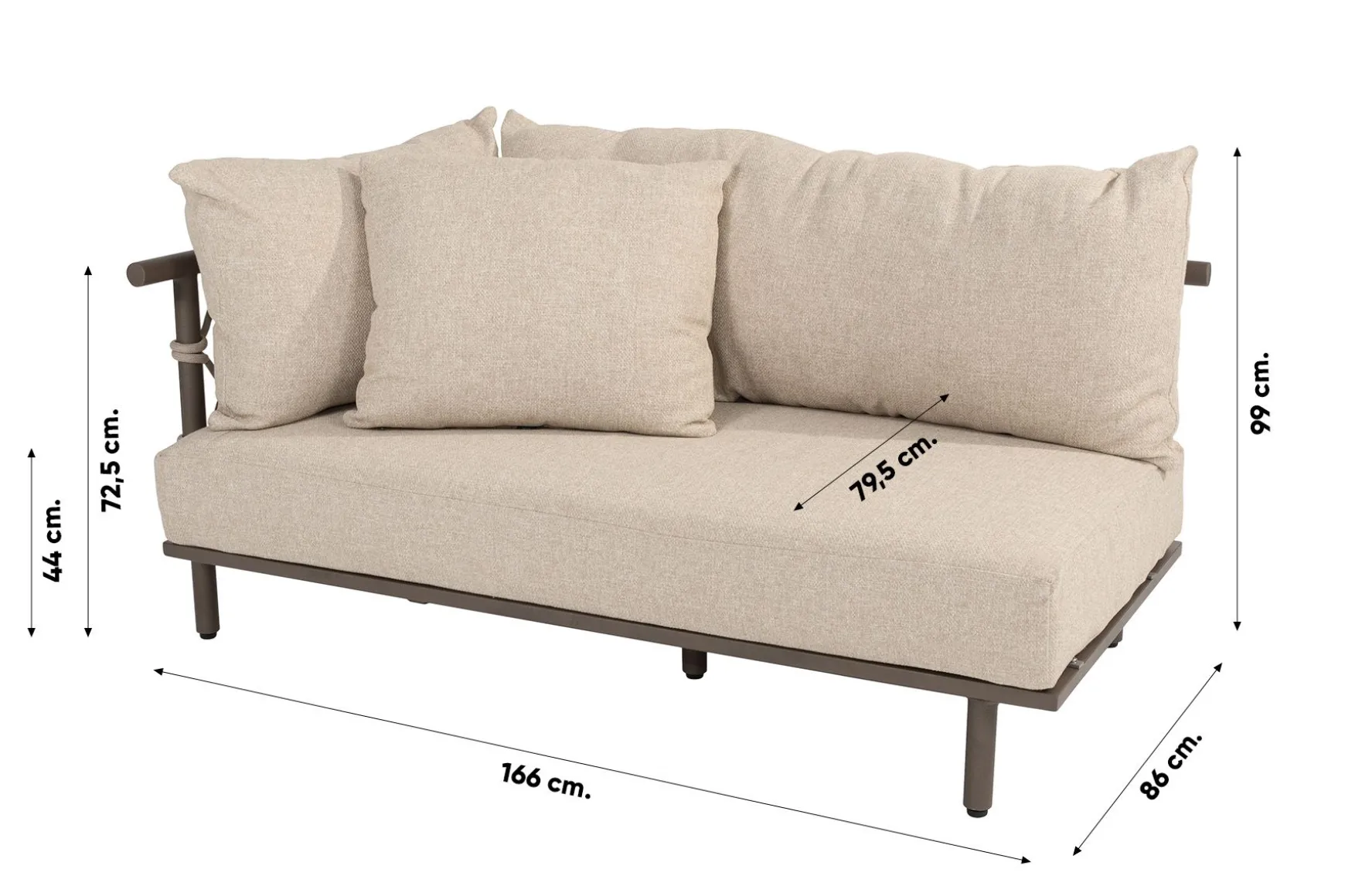 4 Seasons Ezra/Volta 3-zits loungeset - Latte/Terre
