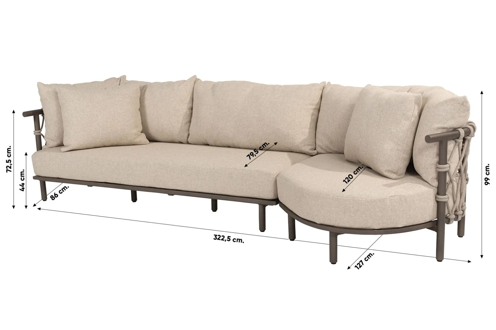 4 Seasons Ezra/Volta 4-zits loungeset - Latte/Terre