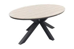 4 Seasons Fabrice antraciet / GI Edison 180 x 115 cm. tafel - ovale tuinset