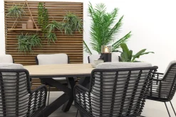 4 Seasons Fabrice antraciet / GI Edison 220 x 115 cm. tafel - ovale tuinset